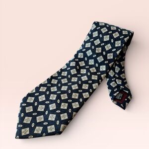 Gucci Silk Blue and Pink Beige Tie